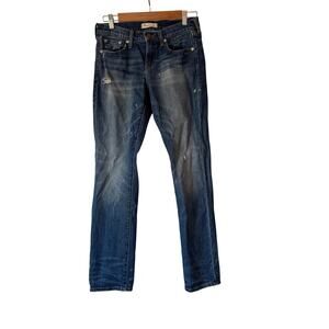 Madewell Slim Boyjean distressed dark wash jeans